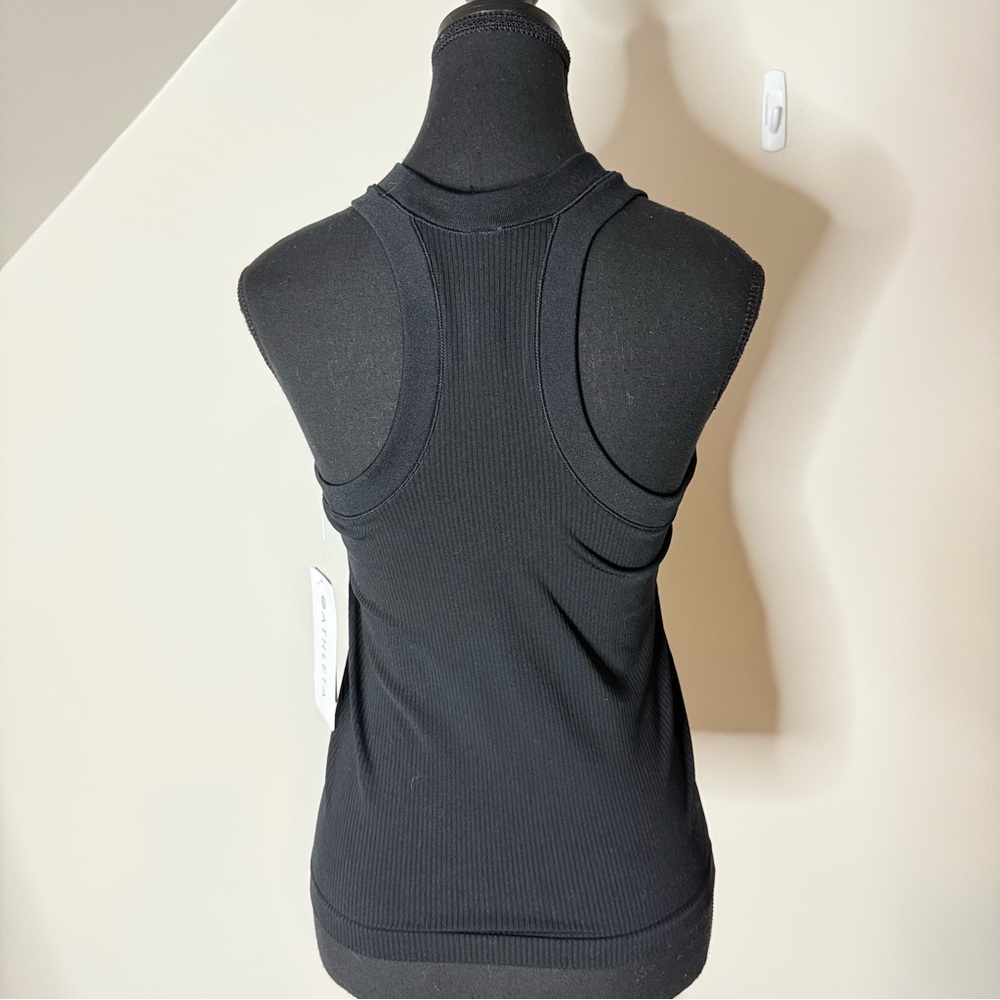 ATHLETA New Renew Seamless Tank Black Ribbed Racerback Fitted Size Medium - Picture 7 of 14